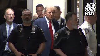 Donald Trump enters Manhattan courthouse for arraignment | New York Post