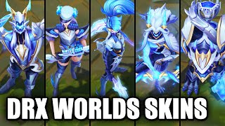 All DRX Skins Spotlight Aatrox Akali Kindred Caitlyn Ashe Maokai (League of Legends)