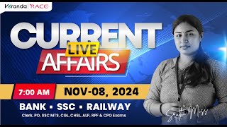 Daily Current Affairs LIVE -08 November | For Bank & SSC Exams | By Shruthi | Veranda Race