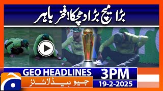 Fakhar Zaman injured during Champions Trophy opener - Geo News 3 PM Headlines (19 Feb 2025)