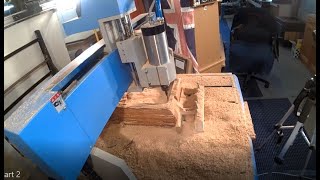 6090 CNC router machining firewood into a 3D relief Art Décor Part 2