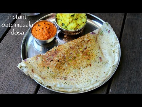 instant oats dosa recipe | oats masala dosa | oats dosa with aloo bhaji instant oats dosa recipe | oats masala dosa | oats dosa with aloo bhaji