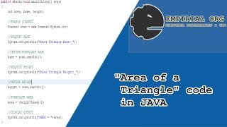Java Tutorial :AREA of a TRIANGLE code using ECLIPSE IDE
