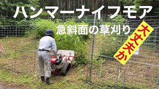 田舎暮らしの日常　ハンマーナイフモアで急斜面の草は刈れるか　飛騨の山奥での生活￼