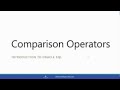 Using Comparison Operator in SQL