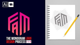 Monogram Logo Design Process On Polygon | Adobe Illustrator Tutorial 2024