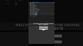 Input Attribute in Html and CSS (short tutorial) #html #css