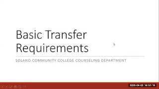 Basic Transfer Requirements
