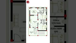 46 x 26 House Plan, 46 by 26 Home Plan, 46*26 House Plan, 2BHK House, #shorts  #homedesign #homeplan