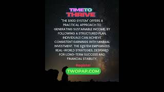 The $900 System: Your Path to Real, Sustainable Income!