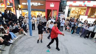 RED CREW \u0026 DADADA CREW. HONGDAE STREET UNIQUE EXHILARATING PERFORMANCE.