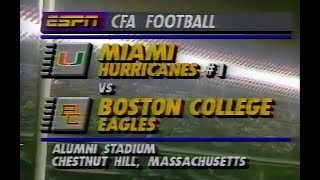 1991 #1 Miami Fl @ Boston College No Huddle