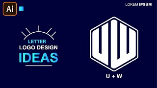 The Modern UW Letter Logo Design In Adobe Illustrator |Polygon Logo Design || With Inaa Graphics ||