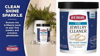 Weiman Fine Jewelry Cleaner Liquid with Cleaning Brush Restores Shine \u0026 Brilliance to Gold, Platinum