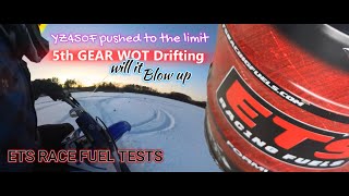 Yamaha YZ450F drifting on ice  ETS Race fuel test