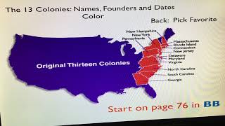 13 colonies map:chart project