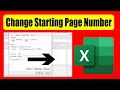 How To Change The Starting Page Number In Excel