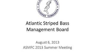 ASMFC Summer Meeting 2013 - Striped Bass Management Board