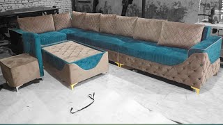 How to make a Chesterfield sofa set making full process