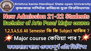 Kkhsou BA Semester wise Course Details // Bachelor of Arts Program Course