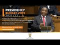 President Cyril Ramaphosa tables The Presidency’s Budget Vote for 2021/22