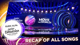 RECAP OF ALL SONGS | JUNIOR EUROVISION 2020 |#MOVE_THE_WORLD