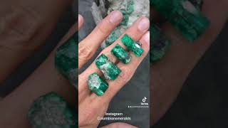 Raw uncut Rough Colombian emerald natural crystals for sale on hand