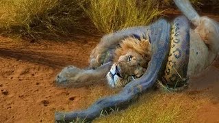 Python attacks Lion very hard, Wild Animals Attack