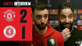 Ruben Amorim and Bruno Fernandes post match interview: Manchester United 2-1 Rangers