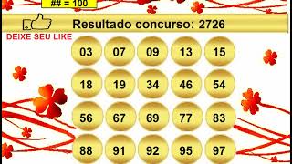 sorteio resultado lotomania 2726 Palpite 2727