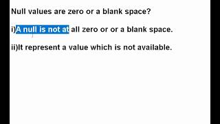 SQL: Null values are zero or blank space