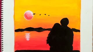 Valentine special couple painting in 2 minute| beginners easy acrylic painting||