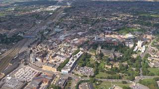 Peterborough City Centre Aerial Video View From Above