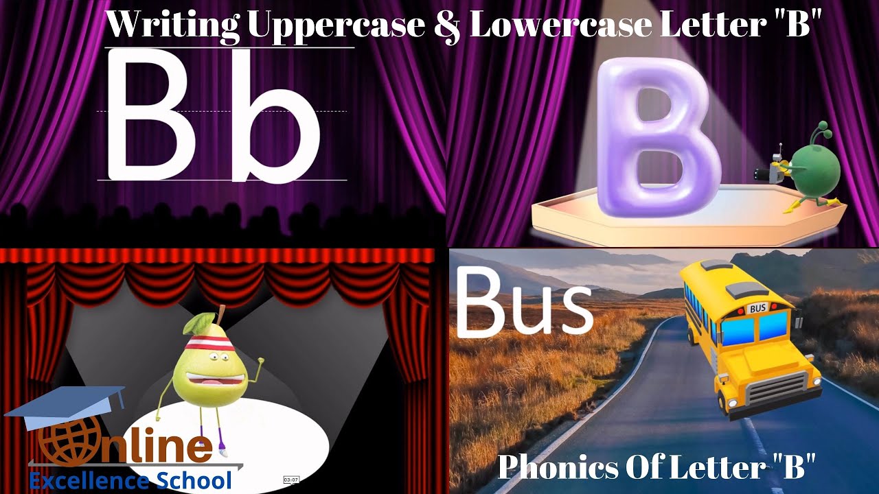 Letter 'B' | Alphabet Part- 2, Write Lowercase & Uppercase, Phonics ...