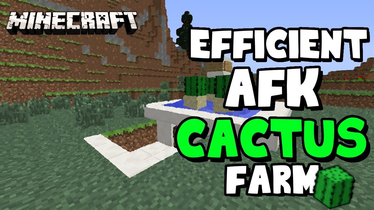 How To Build A Efficient AFK Cactus Farm! (Minecraft Tutorial) - YouTube