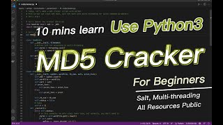 Python - 10 mins learn MD5 Cracker - For Beginners