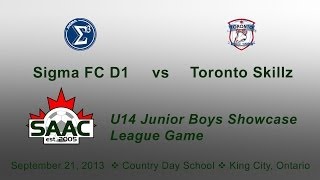 SAAC Jr. Boys (U14) Match Highlights: Sigma FC vs Toronto Skillz