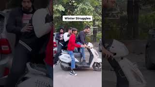 Scooty kon chalaye itni thand me #winter #scooty #friends #youtubeshorts #trending #funny #oye