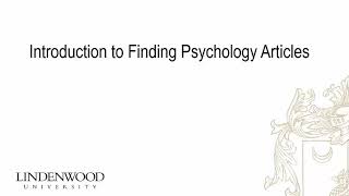 Finding Psychology Articles