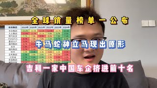 全球销量榜单一公布，牛马蛇神立马现出原形，只有吉利挤进前十名