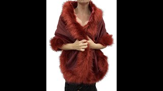 Central Chic Red Fur Shawls Bridal Covers Winter Weddings Parties Bridesmaids Capes Coverups