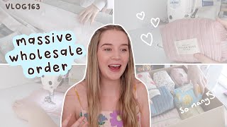 making a massive wholesale order + bulk chats | bag making and sewing scrunchies studio vlog163