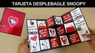 Tarjeta desplegable 6 RAZONES por las QUE TE AMO de SNOOPY | 5 ideas de regalo