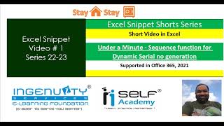 Sequence Function in Excel 365 & 2021 - Quick References