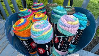 New RedHeart SuperSaver Stripes Yarns from Joanns | Yarn Haul 💜💕