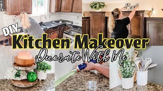DIY Small kitchen makeover on a budget! Kitchen decorating ideas! Clean and decorate with me!