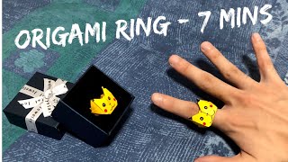 Easy Origami Ring - Pokémon (Pikachu in 8 mins) | DIY - How to make paper ring