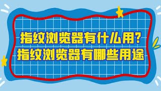 指纹浏览器有什么用?指纹浏览器有哪些用途