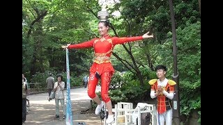 中国雑技芸術団 ウ・チャオ 【一輪車】上野公園 大道芸 20190621 Chinese acrobat