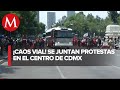 Reportan caos vial en la CdMx por múltiples manifestaciones de la SNTE